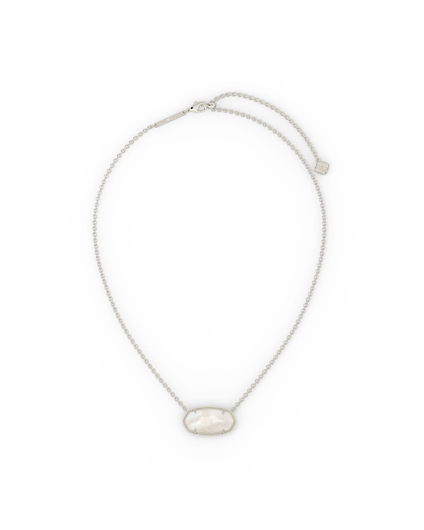 9608881355 ELISA STATEMENT SHORT PENDANT NECKLACE SILVER IVORY MOTHER OF PEARL ONE SIZE