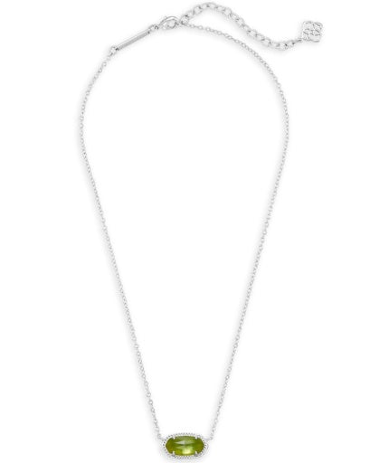 4217717622 ELISA PENDANT NECKLACE RHODIUM PERIDOT ILLUSION ONE SIZE