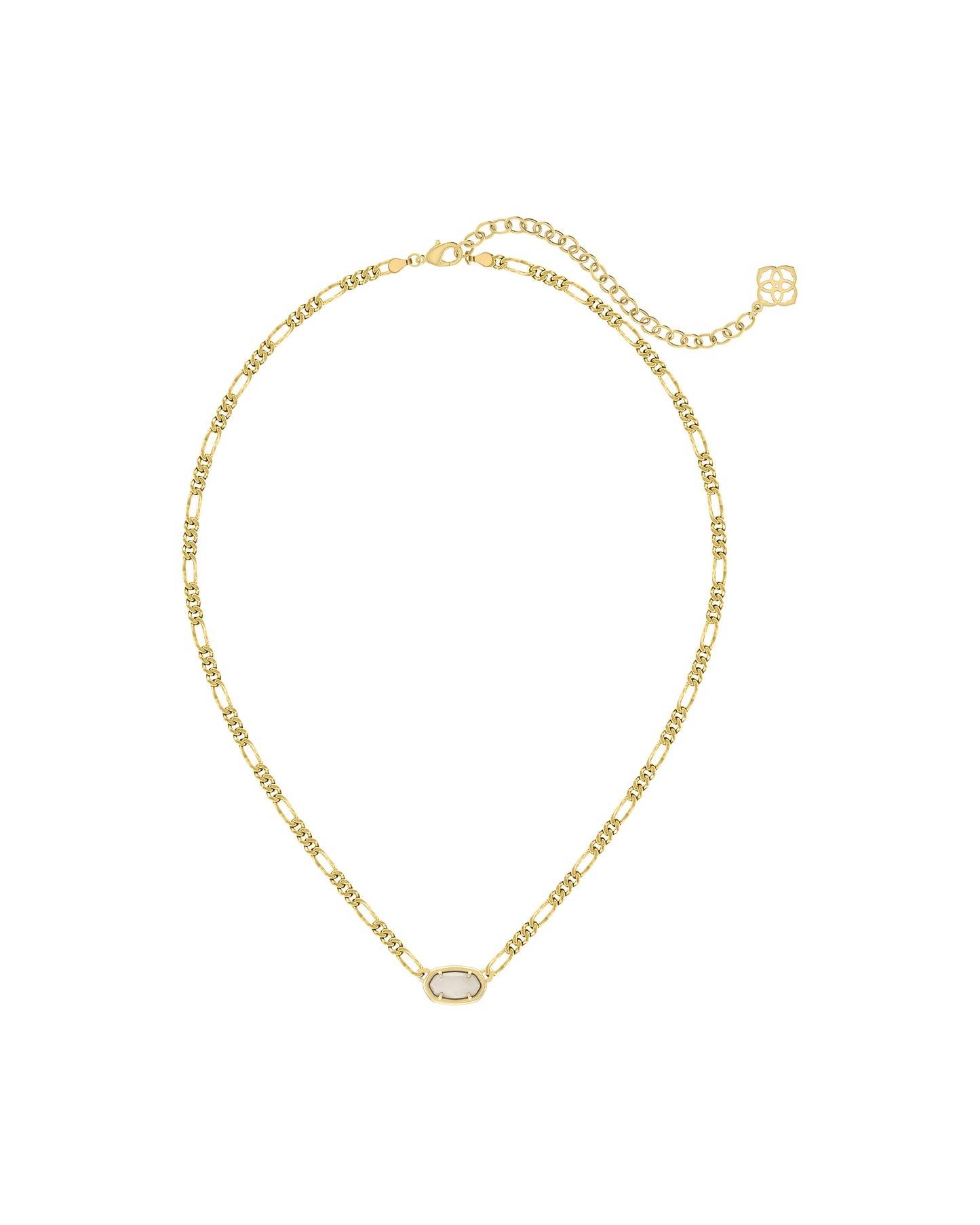 9608872966 ELISA FIGARO CHAIN SHORT PENDANT NECKLACE GOLD IRIDESCENT ABALONE ONE SIZE