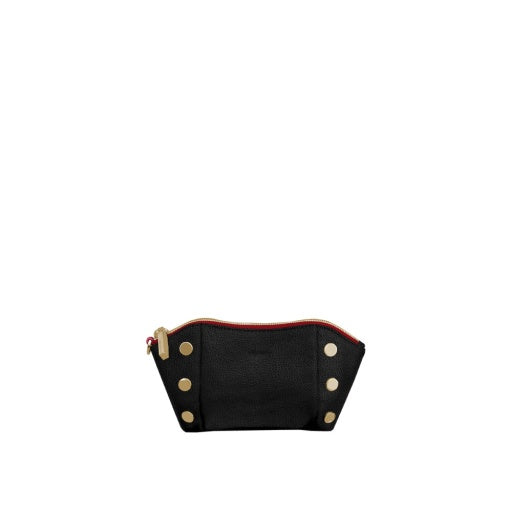 Paul pocket black press/brushed gold red zip