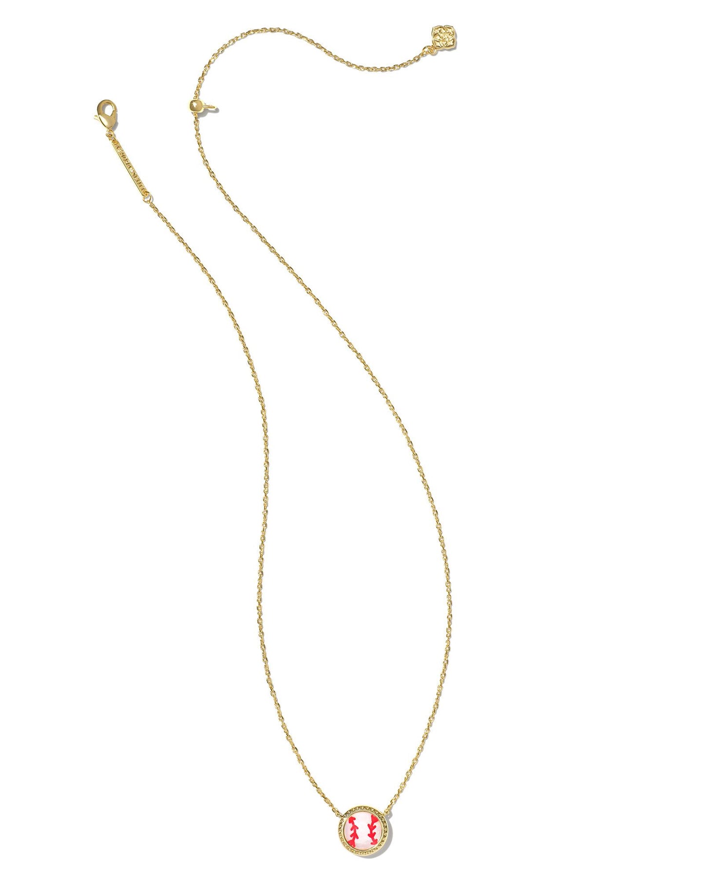 9608865757 BASEBALL SHORT PENDANT NECKLACE GOLD IVORY MOTHER OF PEARL ONE SIZE