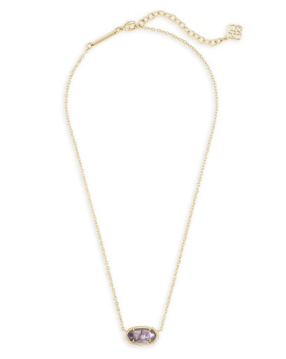 4217713087 ELISA SHORT PENDANT NECKLACE GOLD PURPLE AMETHYST ONE SIZE