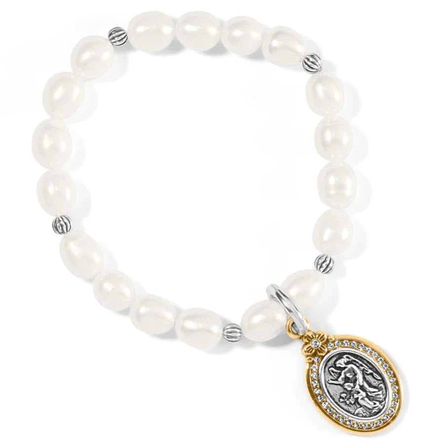 JF8013 Guardian Angel Pearl Stretch Bracelet