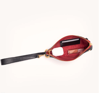 Nash Pochette Black/Brushed Gold Red Zip