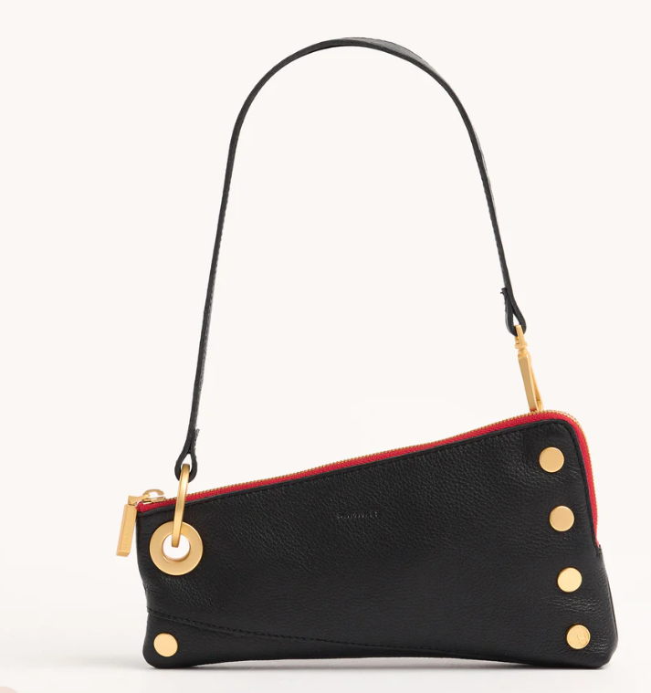 Nash Pochette Black/Brushed Gold Red Zip