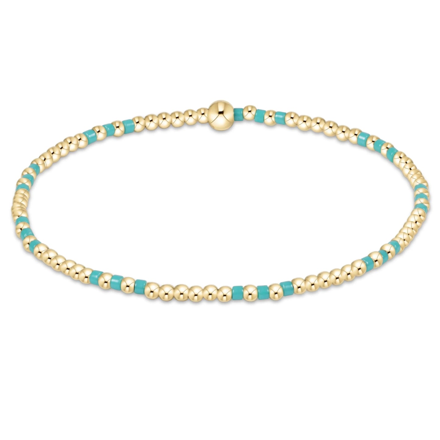 BHOPJOYP2T Hope Joy Pattern 2mm Bead Bracelet - Turquoise