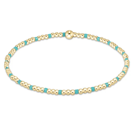 BHOPSINP2T Hope Sincerity Pattern 2mm Bead Bracelet - Turquoise