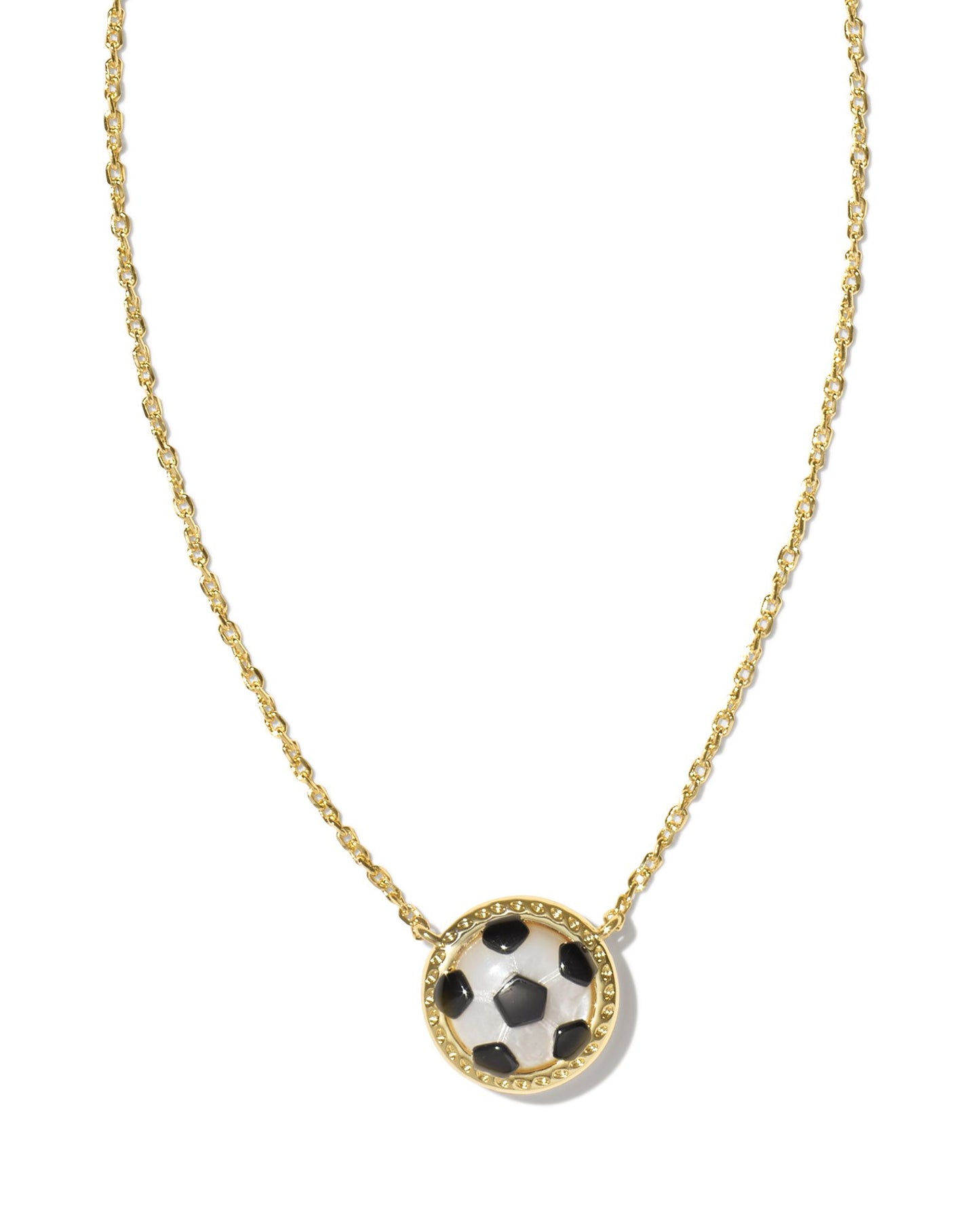 9608865461 SOCCER SHORT PENDANT NECKLACE GOLD IVORY MOTHER OF PEARL ONE SIZE