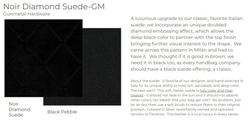 Meredith Medium Noir Diamond Suede/Gunmetal