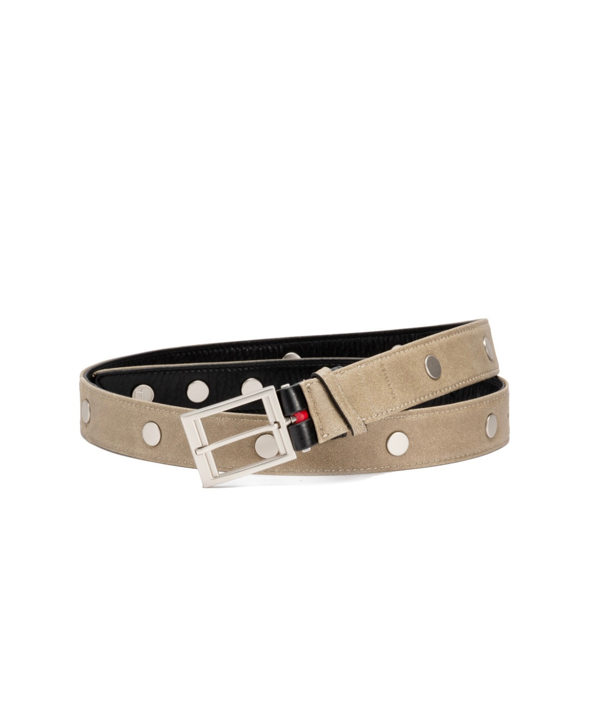 Hammitt Charlie Rev Riveted Black/Pewter Brushed Silver Belt