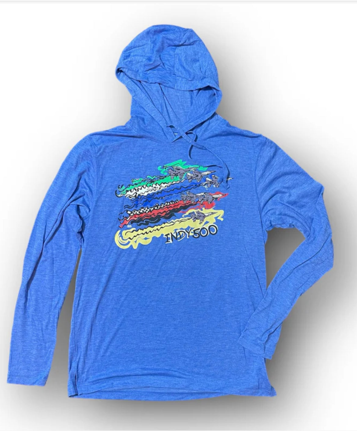 IMS Flyover Long Sleeve Unisex Hoodie Tee Royal or Dark Heather Grey