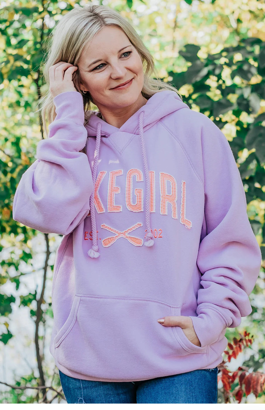 Sanded Fleece Hooded Sweatshirt Pink or Wysteria