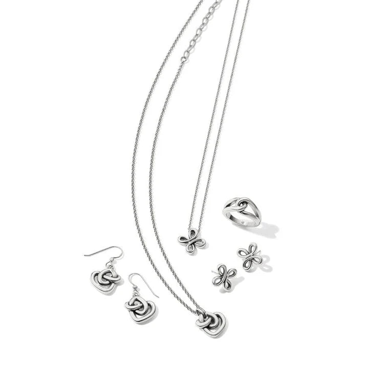 JA0004 Interlok Curve Heart French Wire Earrings