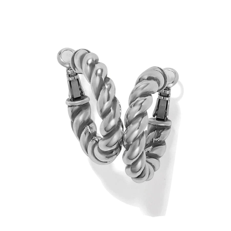JA9892 Interlok Twist Medium Leverback Hoop Earrings