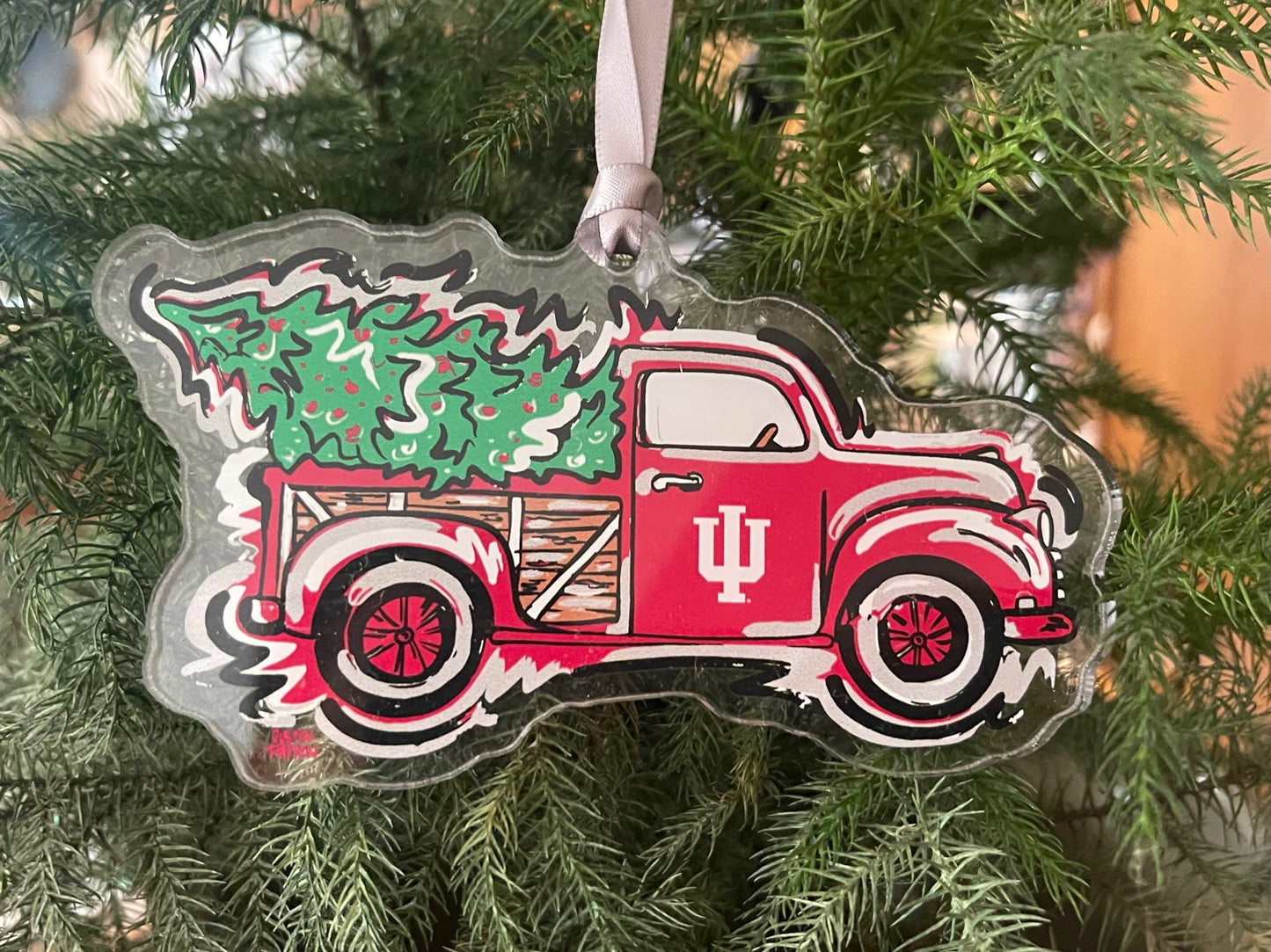 IU Christmas Truck Ornament