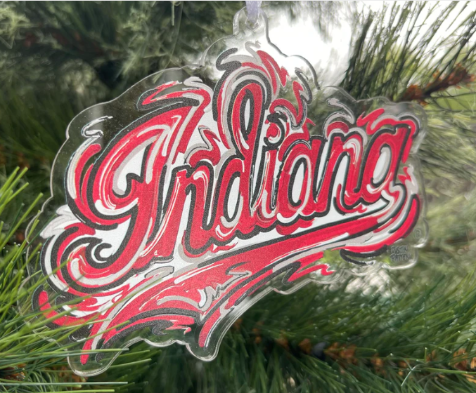 IU Script Acrylic Ornament