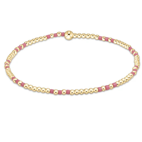 BHOPJOYP2BP Hope Joy Pattern 2mm Bead Bracelet - Bright Pink