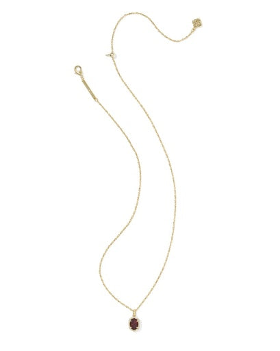 NEW! 9608890553 DAPHNE CRYSTAL FRAME SHORT PENDANT NECKLACE GOLD DARK BURGUNDY ILLUSION ONE SIZE