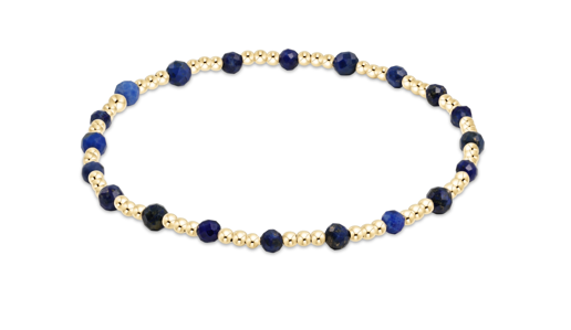 BEXGEMGSINP3LAP enewton Extends - Gemstone Gold Sincerity Pattern 3mm Bead Bracelet - Lapis