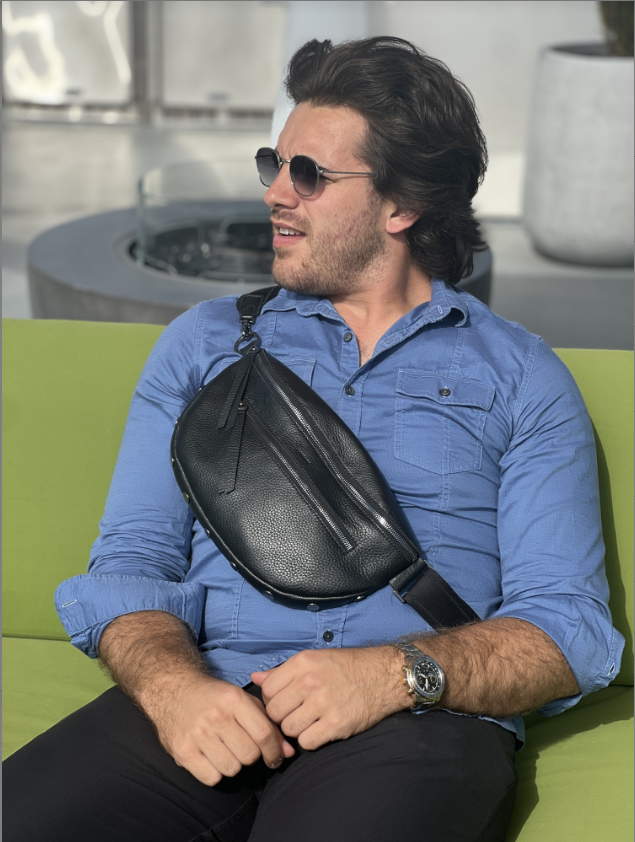 Charles Crossbody Large Black Gunmetal