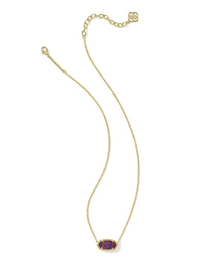 9608891263 ELISA SHORT PENDANT NECKLACE GOLD DARK LAVENDER KYOCERA OPAL ONE SIZE