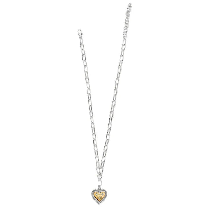 JM7612 Mosaic Heart Two Tone Necklace