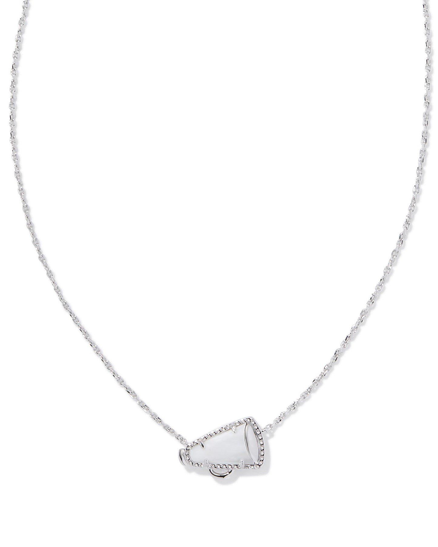 9608865857 CHEER SHORT PENDANT NECKLACE SILVER WHITE MOTHER OF PEARL ONE SIZE