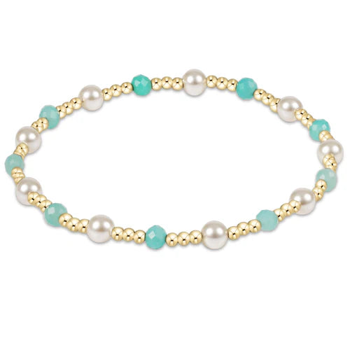 BPESINP4AMZ Pearl Sincerity Pattern 4mm Bead Bracelet - Amazonite