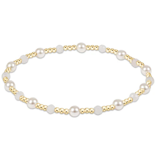 BPESINP4MO Pearl Sincerity Pattern 4mm Bead Bracelet - Moonstone