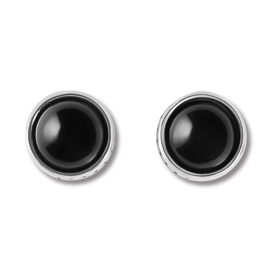 JA9300 Pebble Dot Onyx Post Earrings