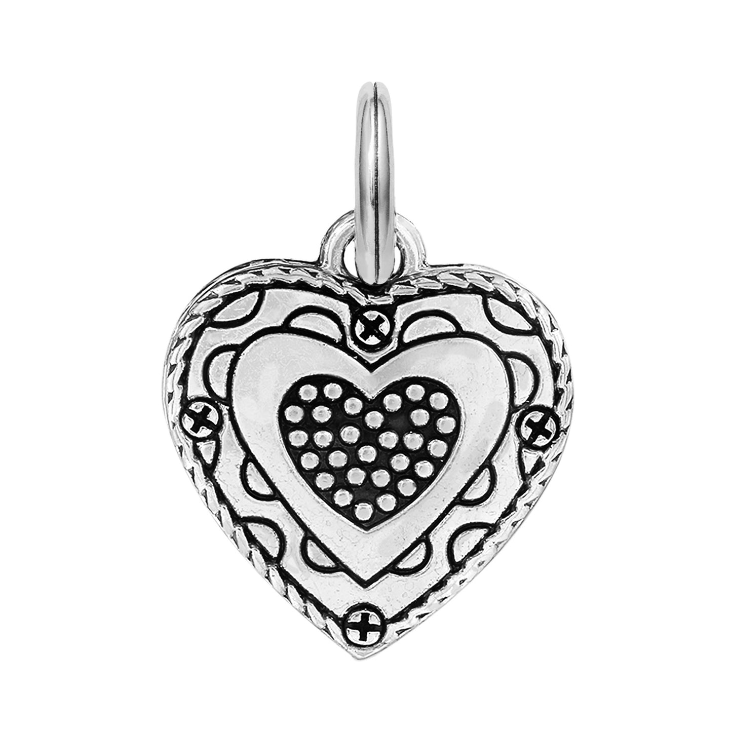 J96222 Sil/Stn Memento Heart Charm