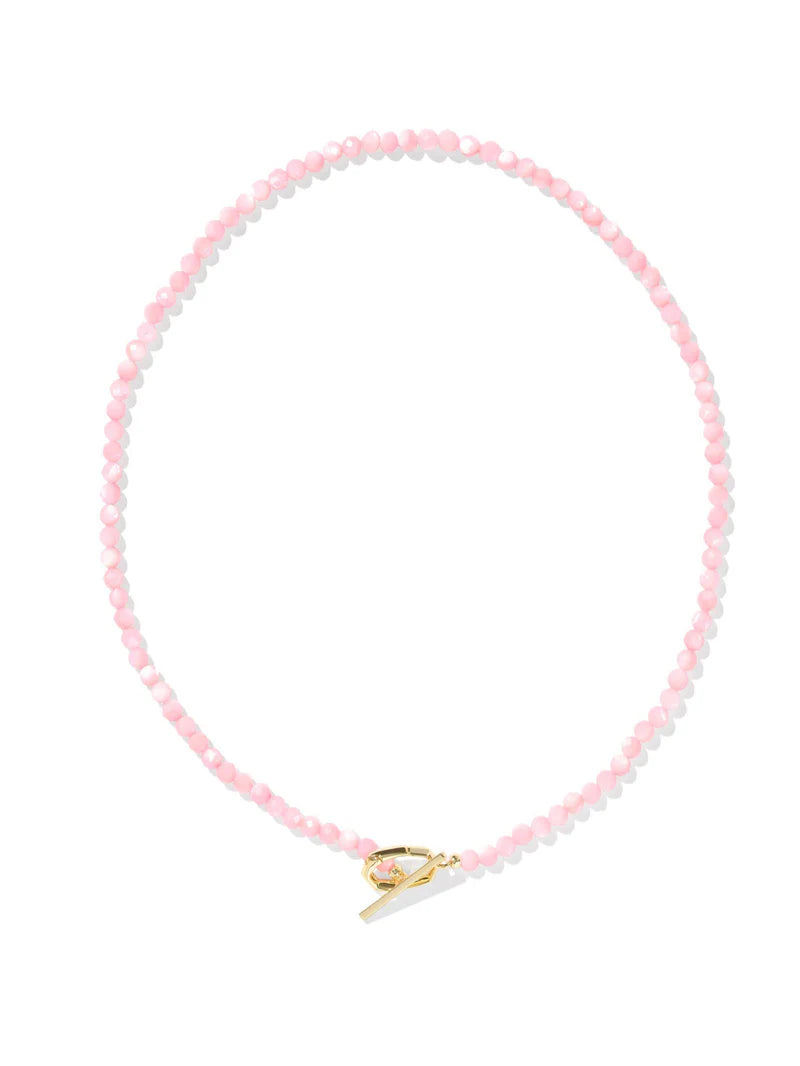 9608881590 SYLVIA STRAND NECKLACE GOLD PINK CHALCEDONY ONE SIZE