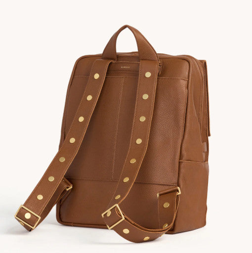 Montana Backpack XL Mahogany Pebble/Brushed Gold Red Zipper