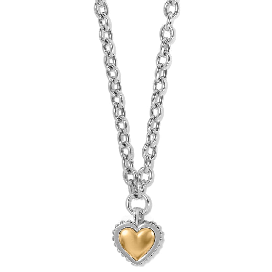 JM7471 Pretty Tough Bold Heart Two Tone Necklace