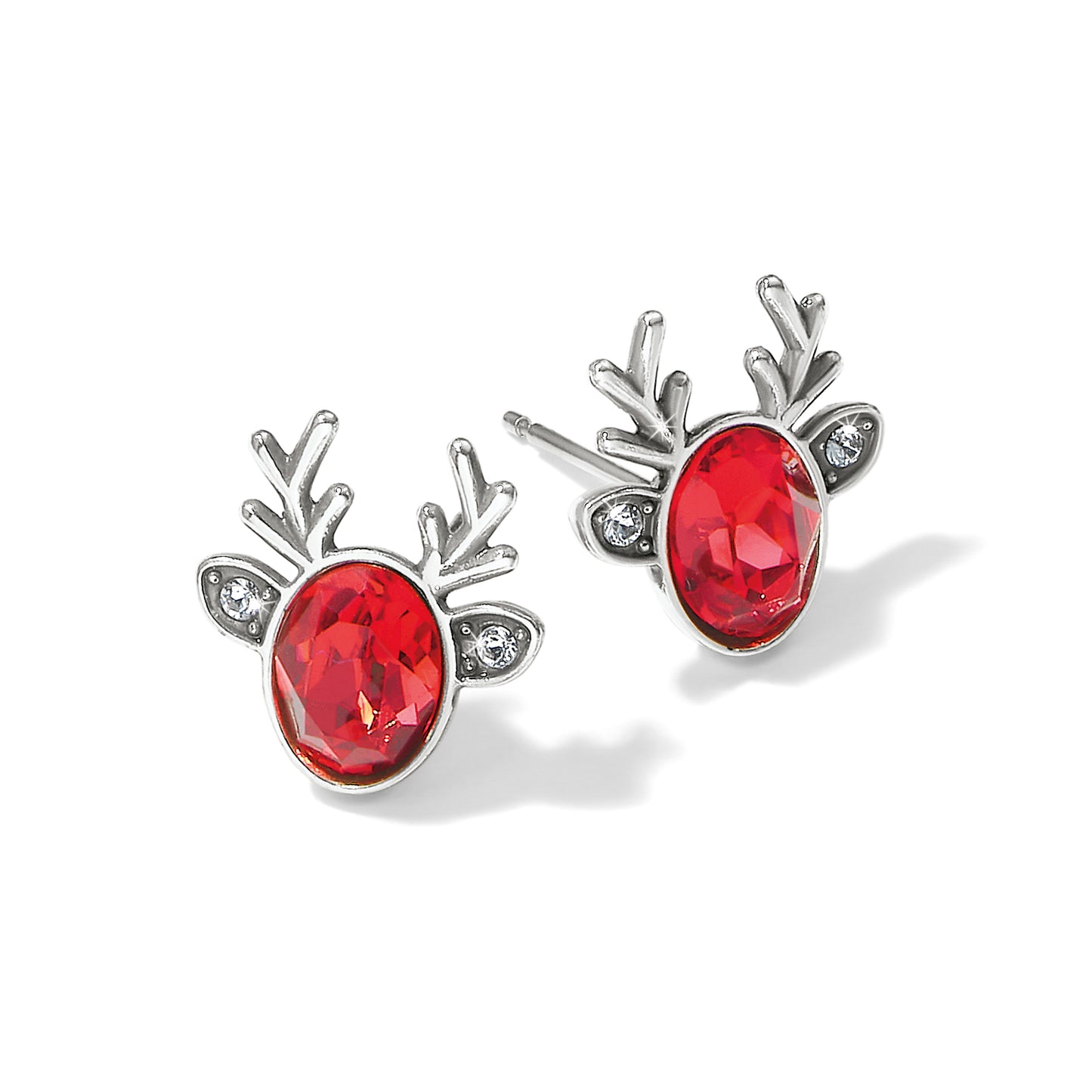 J22233 Reindeer Glitz Red Mini Post Earrings