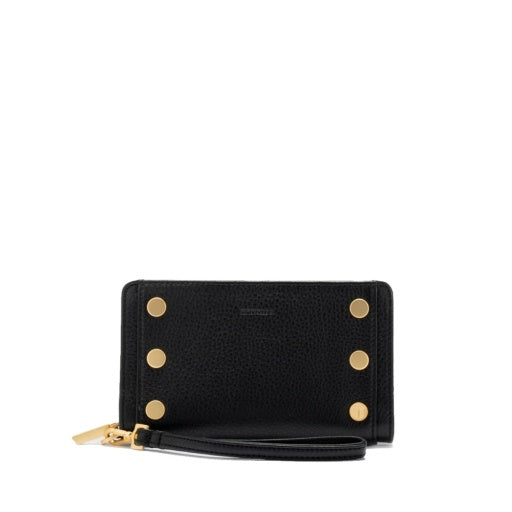 Bryant Wallet Black Brushed Gold Red Zipper