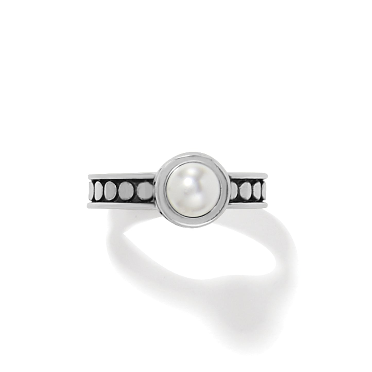 J63123 Pebble Dot Pearl Slim Band Ring