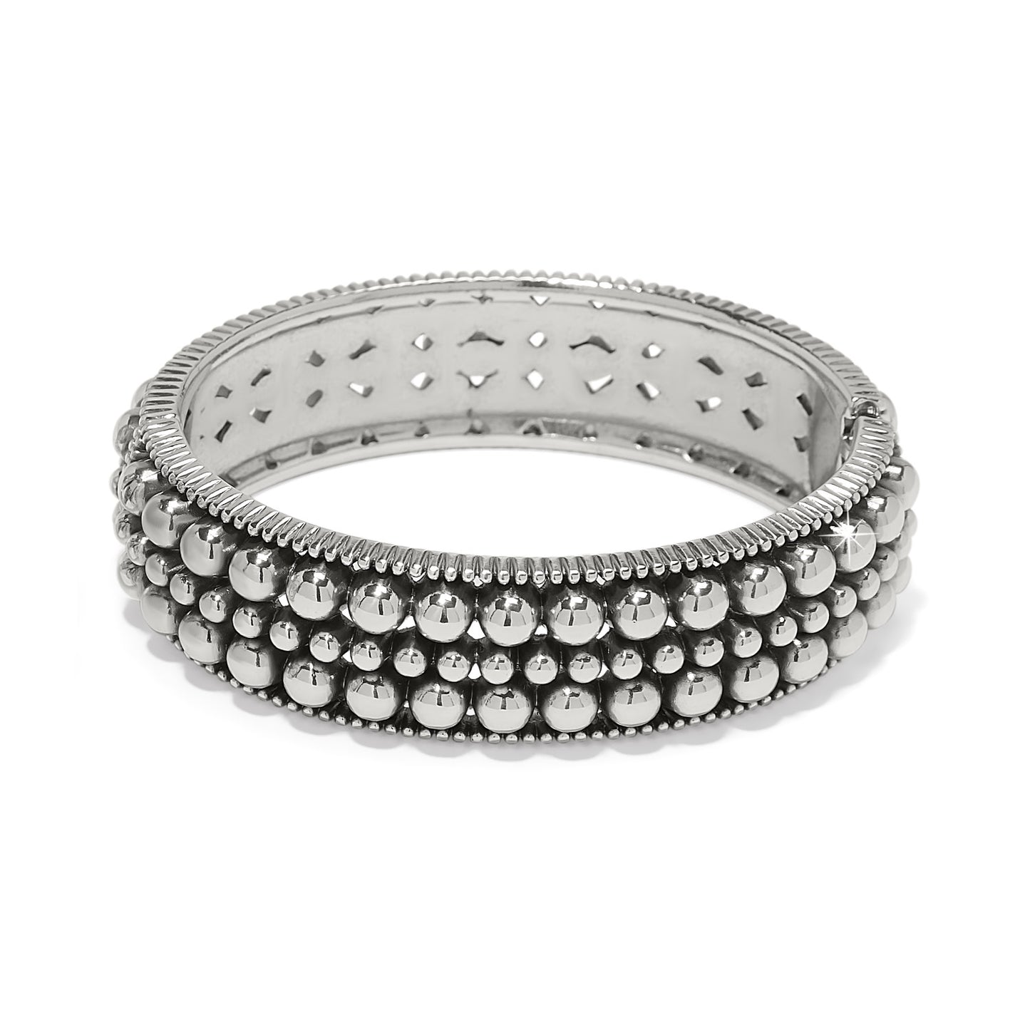 JF0257 Pretty Tough Pierced Hinged Bangle