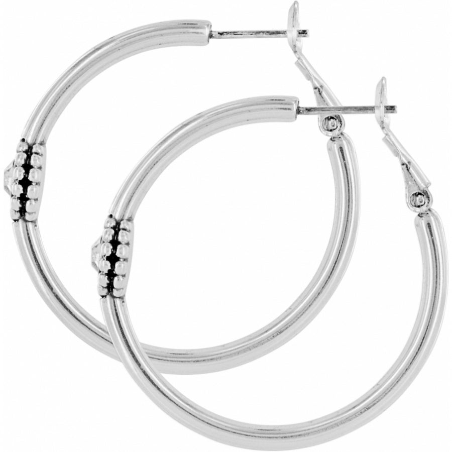 JE1382 Twinkle Medium Hoop Post Earrings