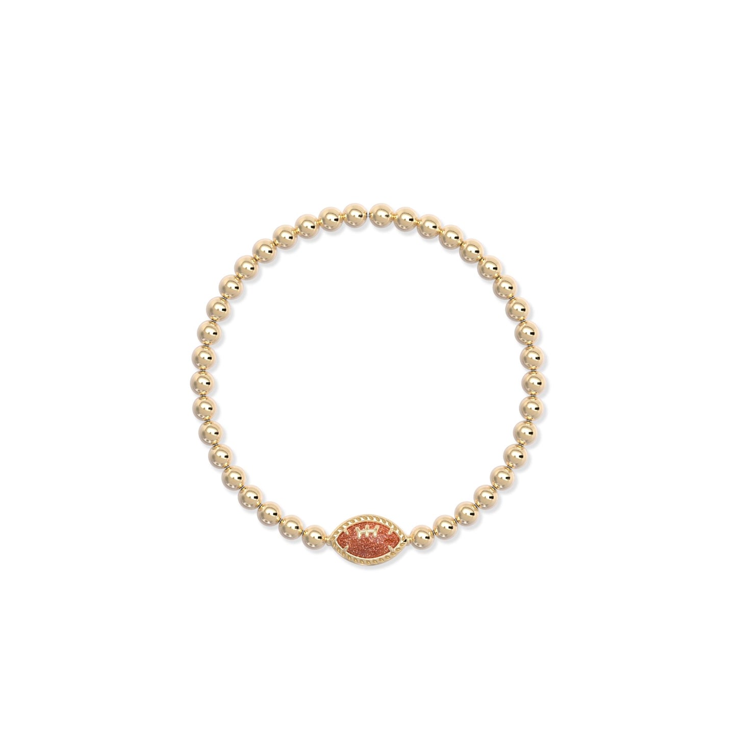 9608863011 FOOTBALL STRETCH BRACELET GOLD ORANGE GOLDSTONE ONE SIZE