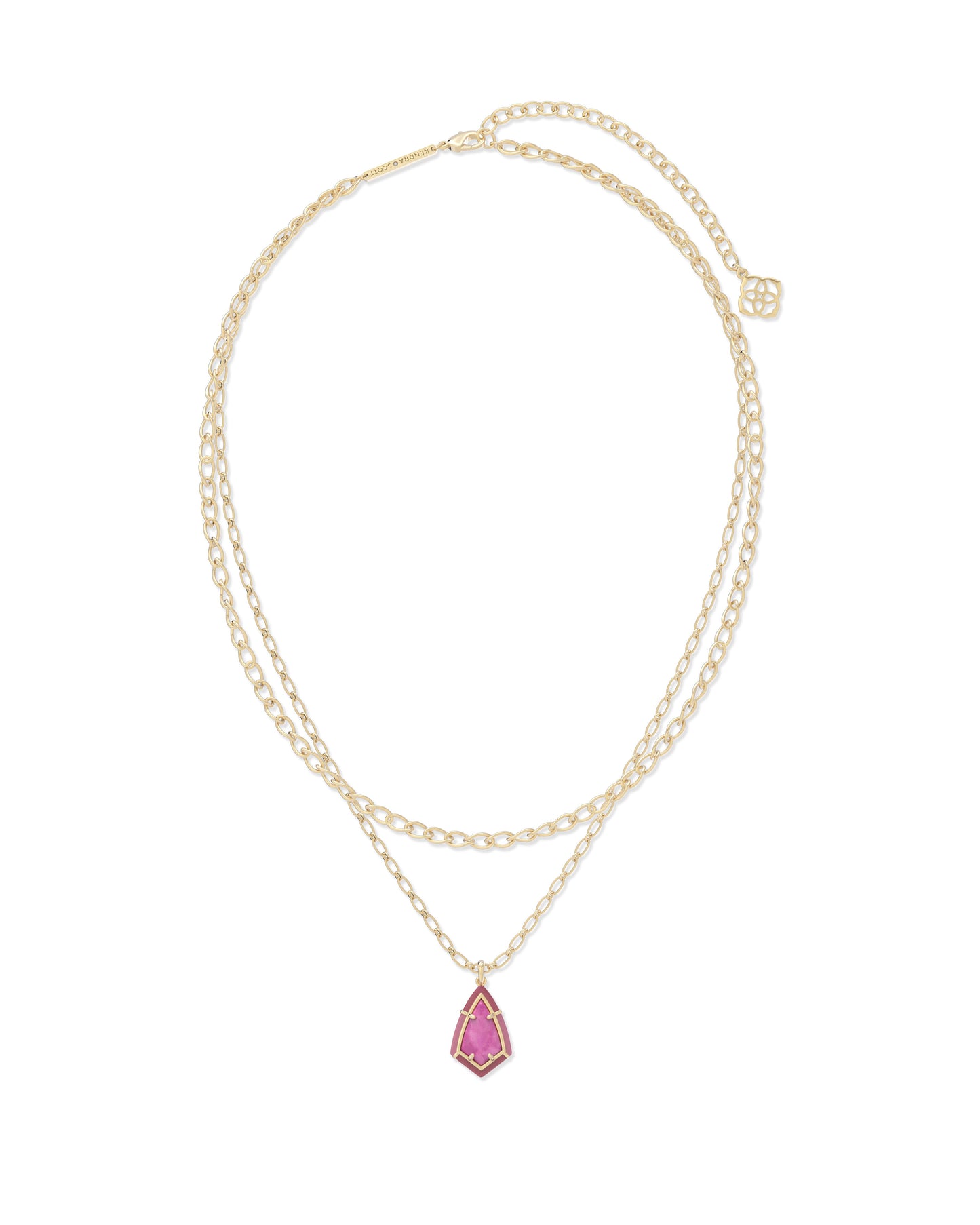 9608871794 CAMRY ENAMEL FRAME MULTI STRAND NECKLACE GOLD AZALEA ILLUSION ONE SIZE