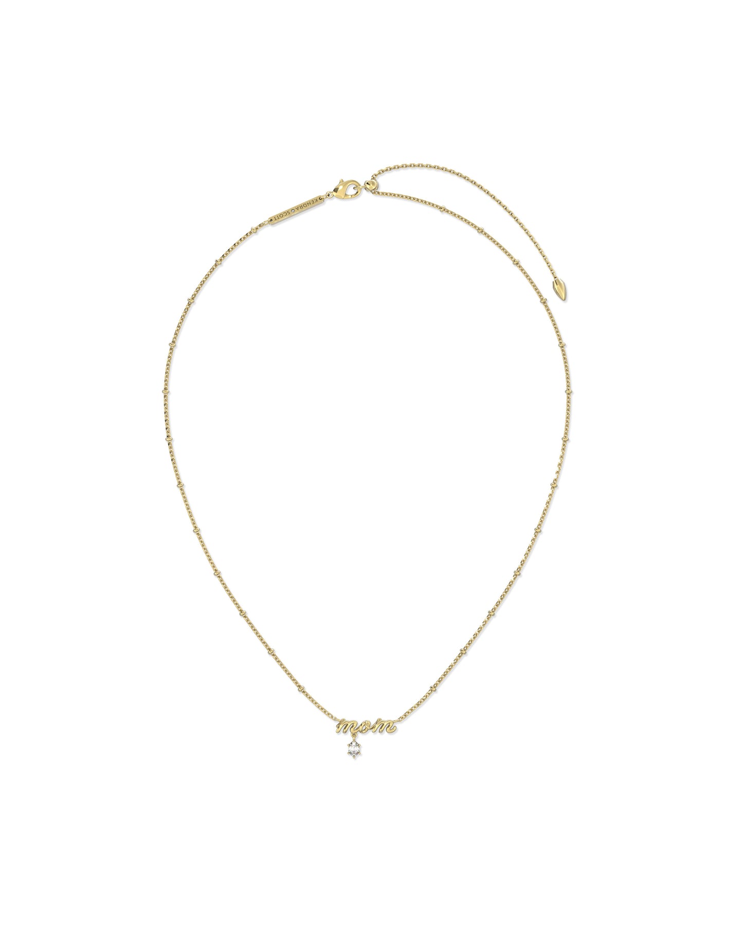 9608877959 MOM CRYSTAL SHORT PENDANT NECKLACE GOLD ONE SIZE