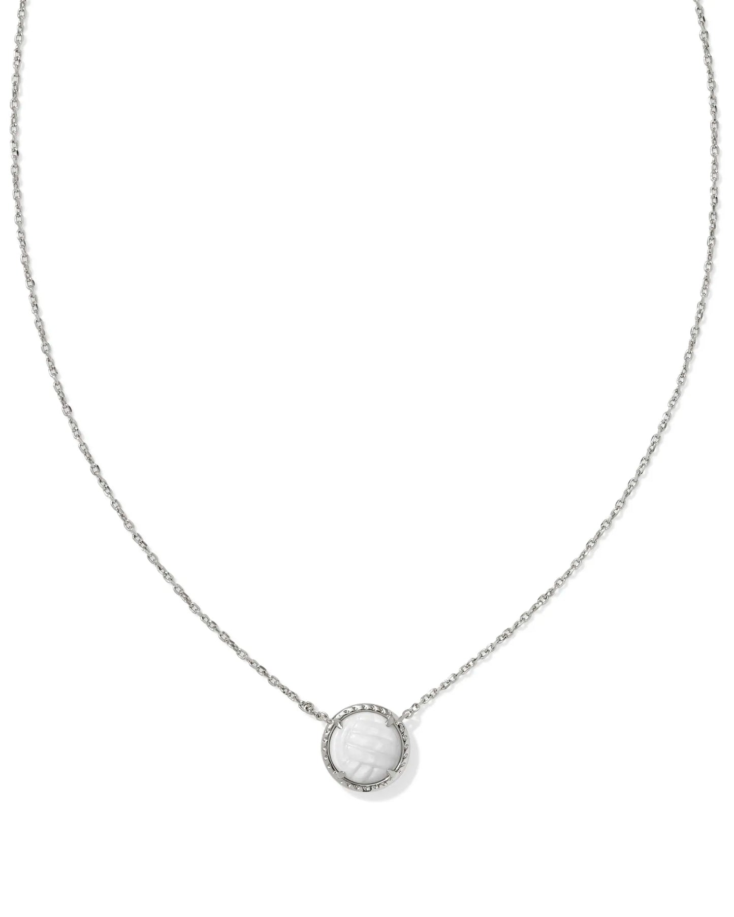 9608866431 Volleyball Short Pendant Necklace Silver