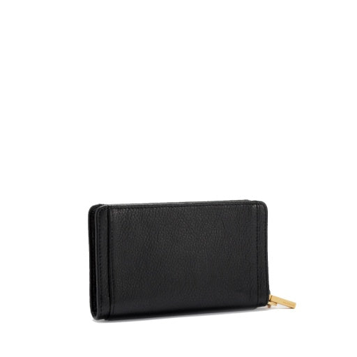 Bryant Wallet Black Brushed Gold Red Zipper