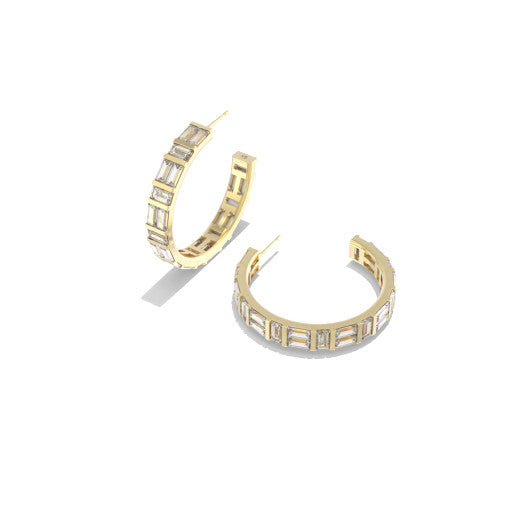 NEW! 9608876293 JAMIE HOOP EARRINGS SILVER WHITE CZ ONE SIZE