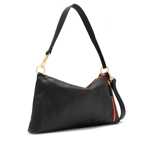 Kyle Medium Black/Brushed Gold Red Zipper