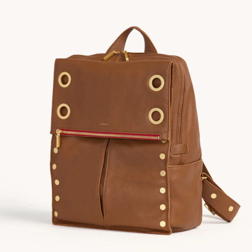 Montana Backpack XL Mahogany Pebble/Brushed Gold Red Zipper