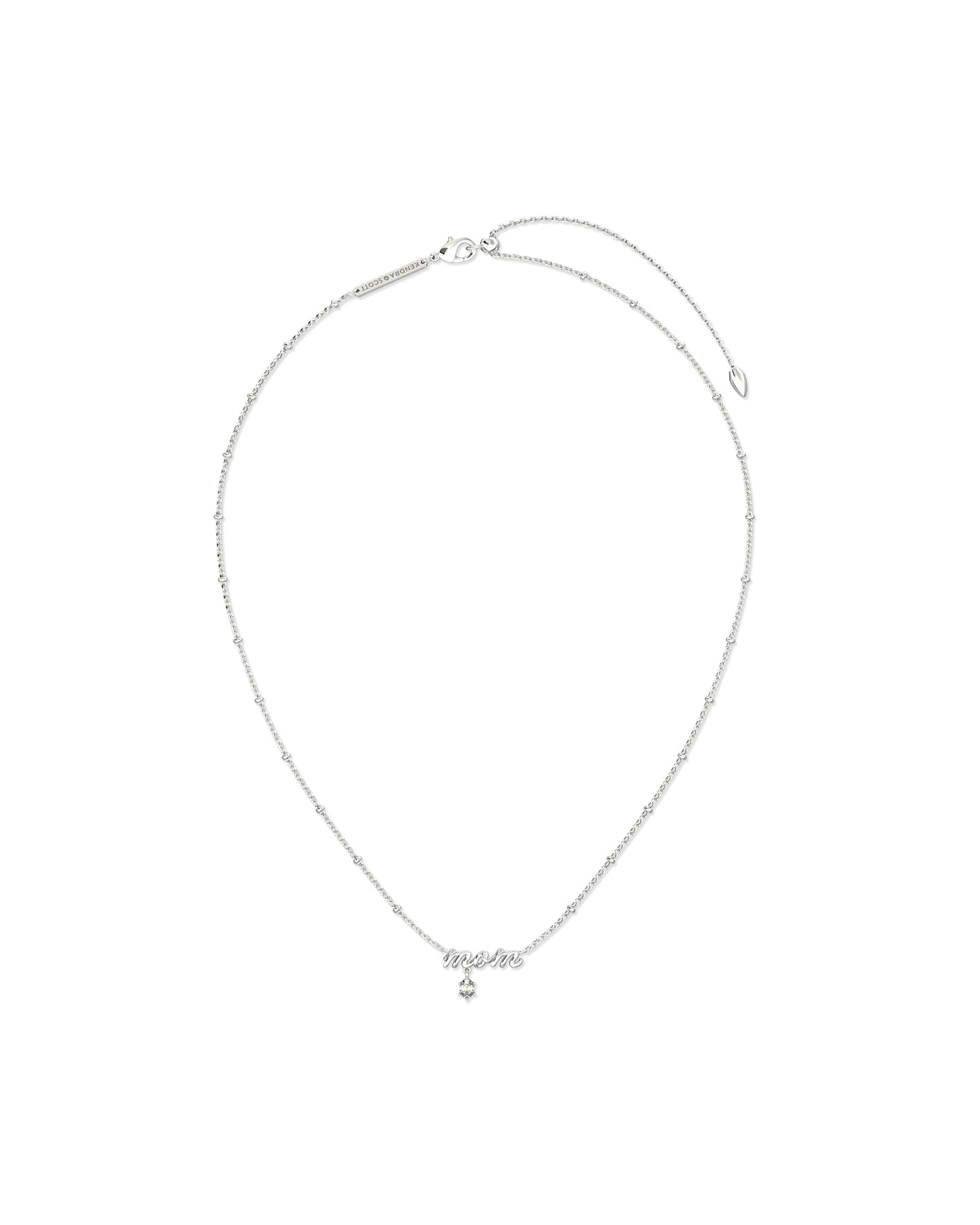 9608877405 MOM CRYSTAL SHORT PENDANT NECKLACE SILVER ONE SIZE