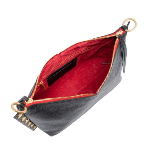 Mr. G Medium Black Brushed Gold Red Zipper