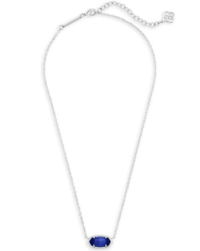 4217717623 ELISA PENDANT NECKLACE RHODIUM COBALT CATS EYE ONE SIZE